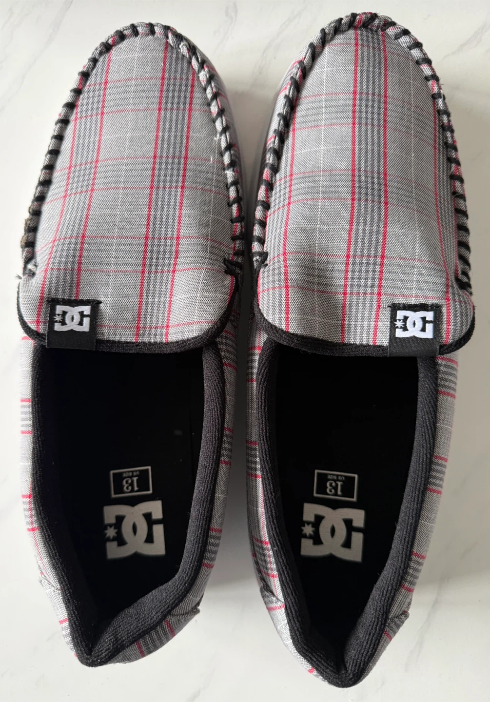 DC Shoes Plaid Slip-On Moccasins Size 13