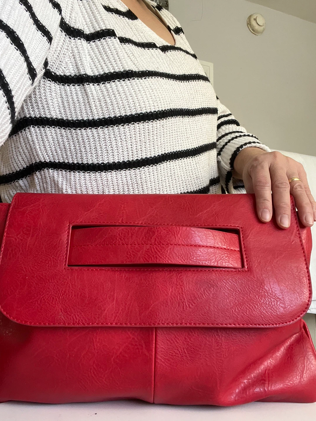 New Red Foldover Clutch Handbag - photo 5