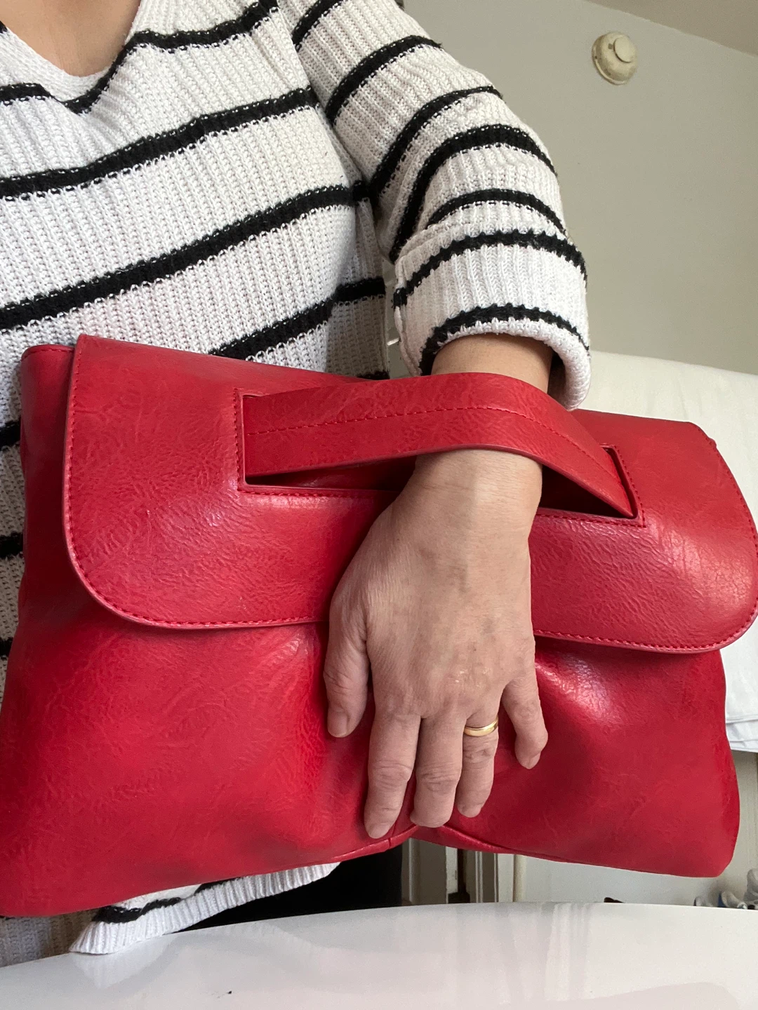 New Red Foldover Clutch Handbag - photo 4