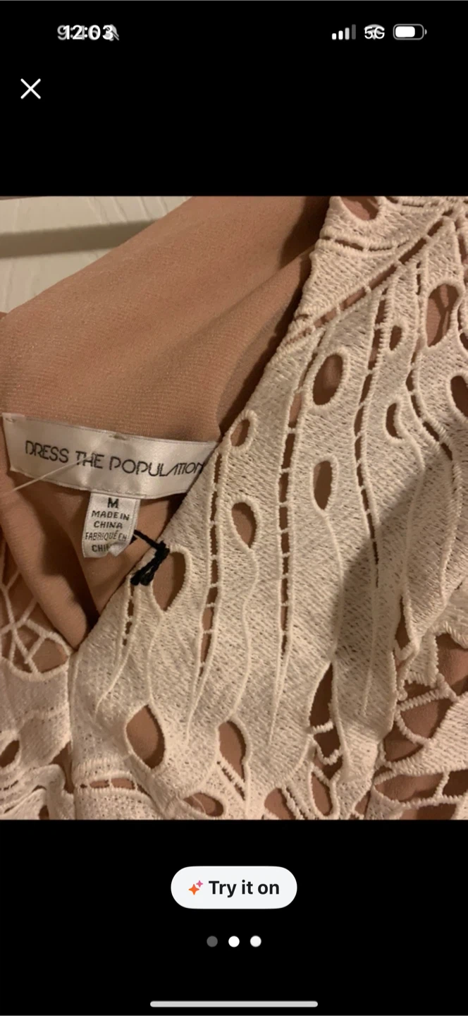 Dress the Population White Lace Midi Dress Size M - photo 2