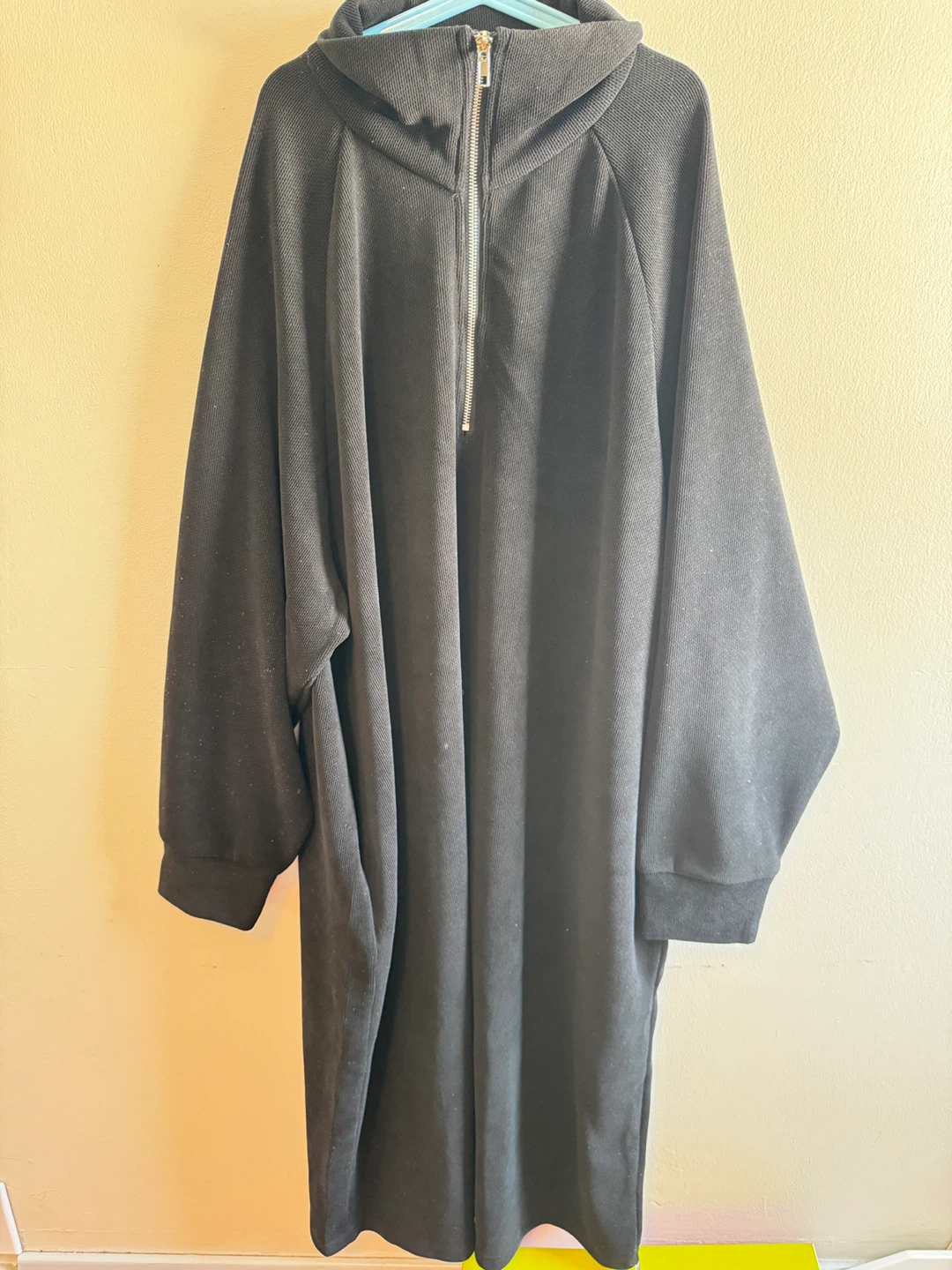Aclou's Black Quarter Zip Long Sleeve Dress