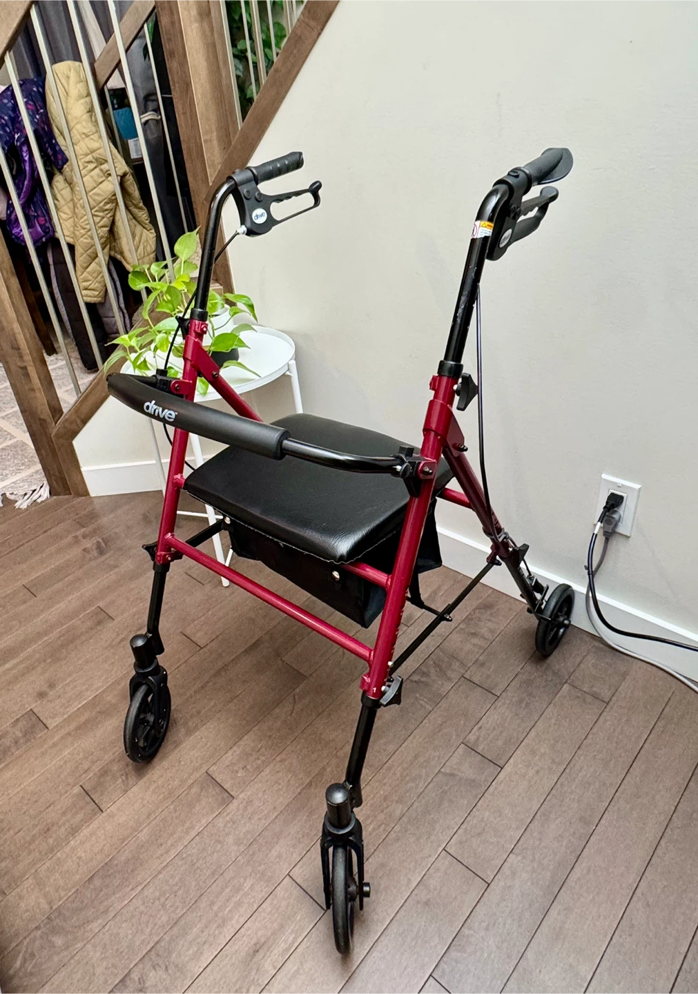 Drive Medical Red Walker with Seat and Wheels - photo 2