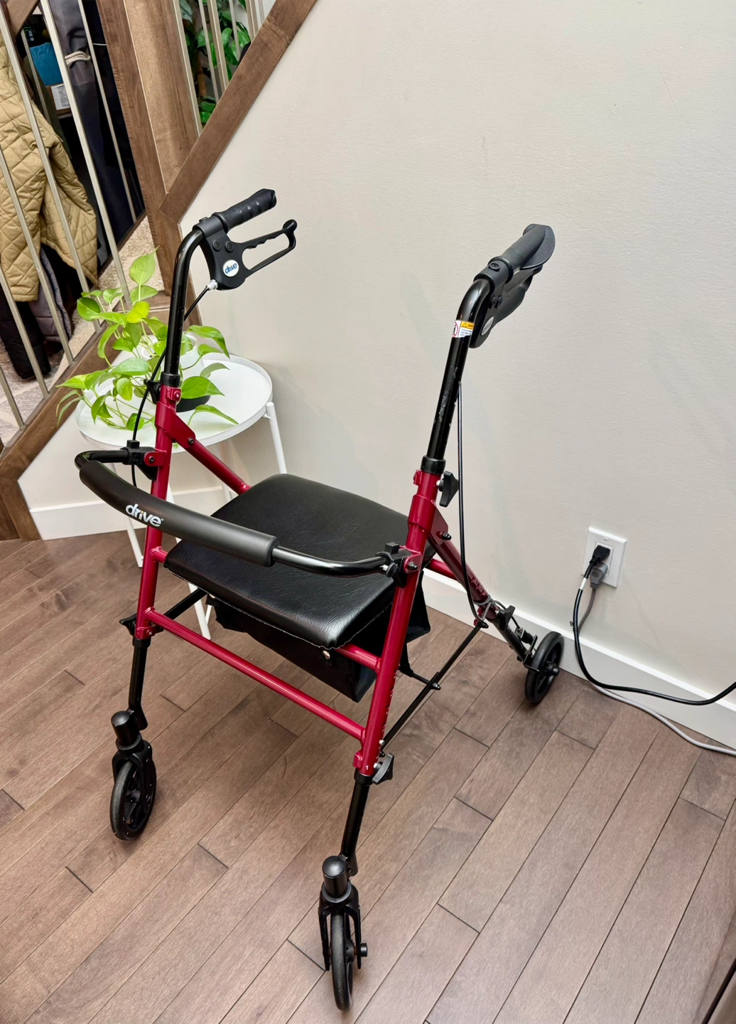 Drive Medical Red Walker with Seat and Wheels - photo 3