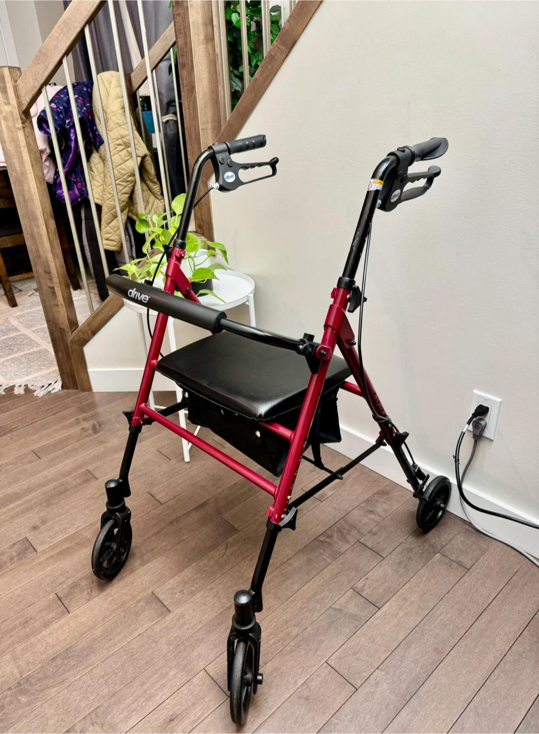 Drive Medical Red Walker with Seat and Wheels - photo 4