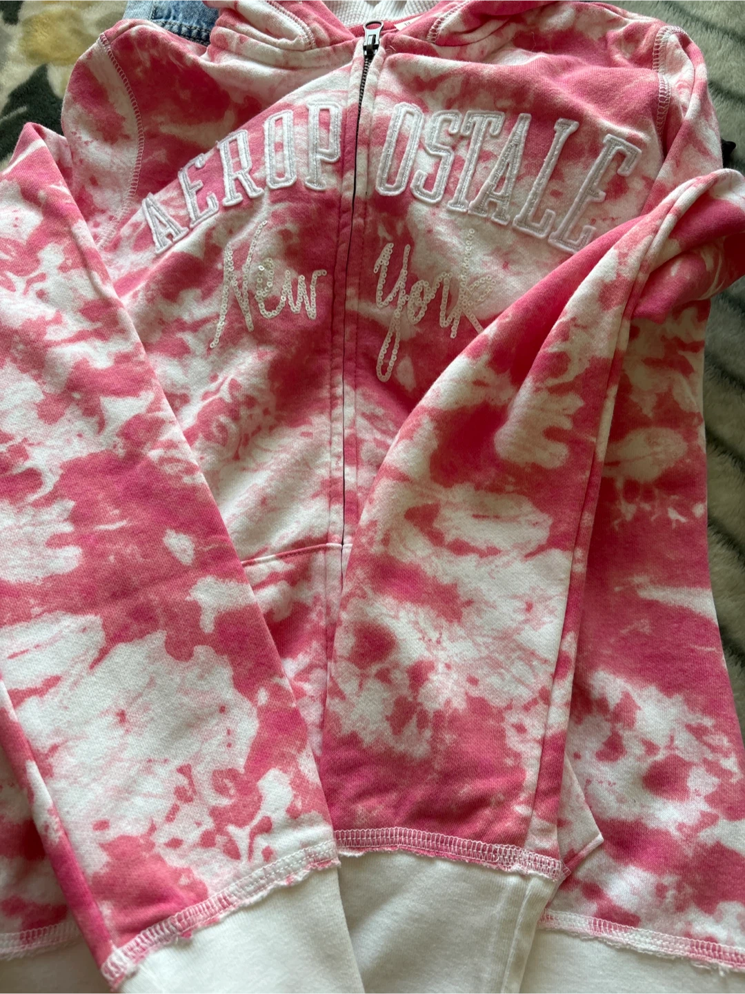 New Aeropostale Pink Tie-Dye Zip-Up Hoodie - photo 3