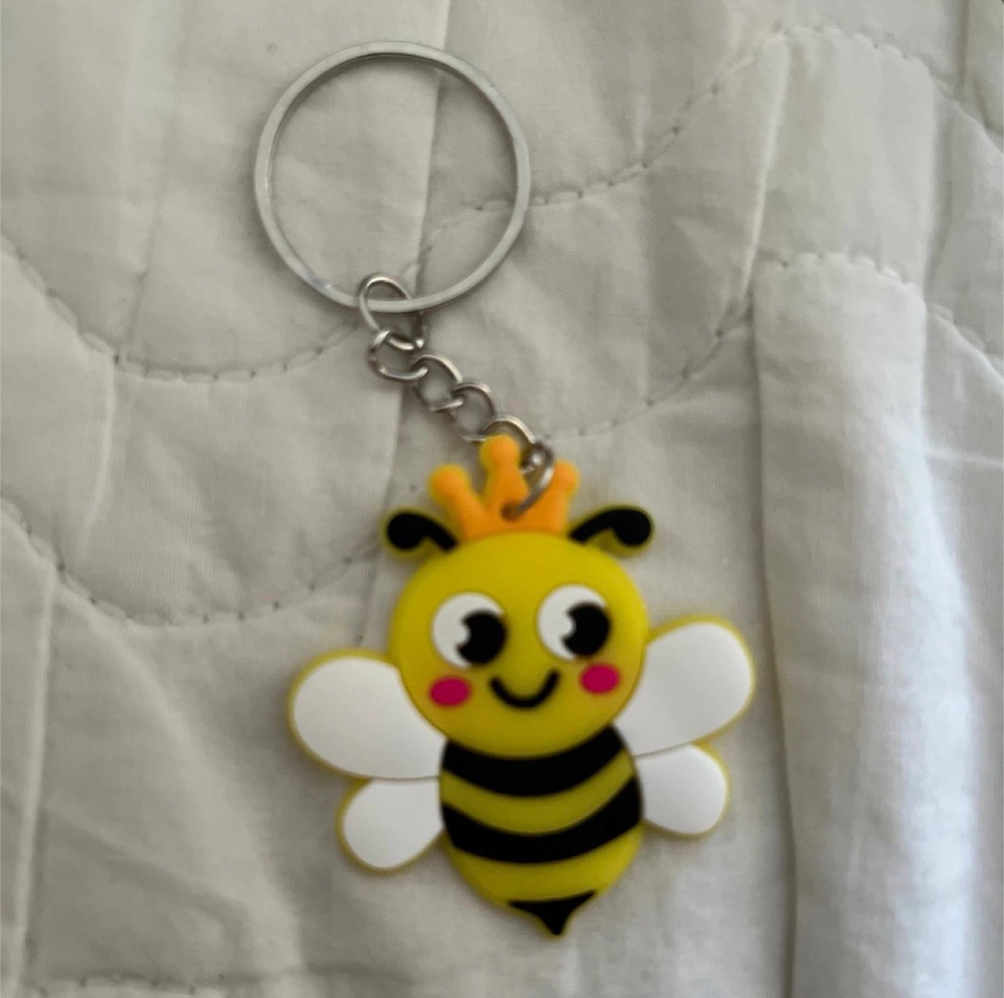 Cute Bee Keychain with Crown