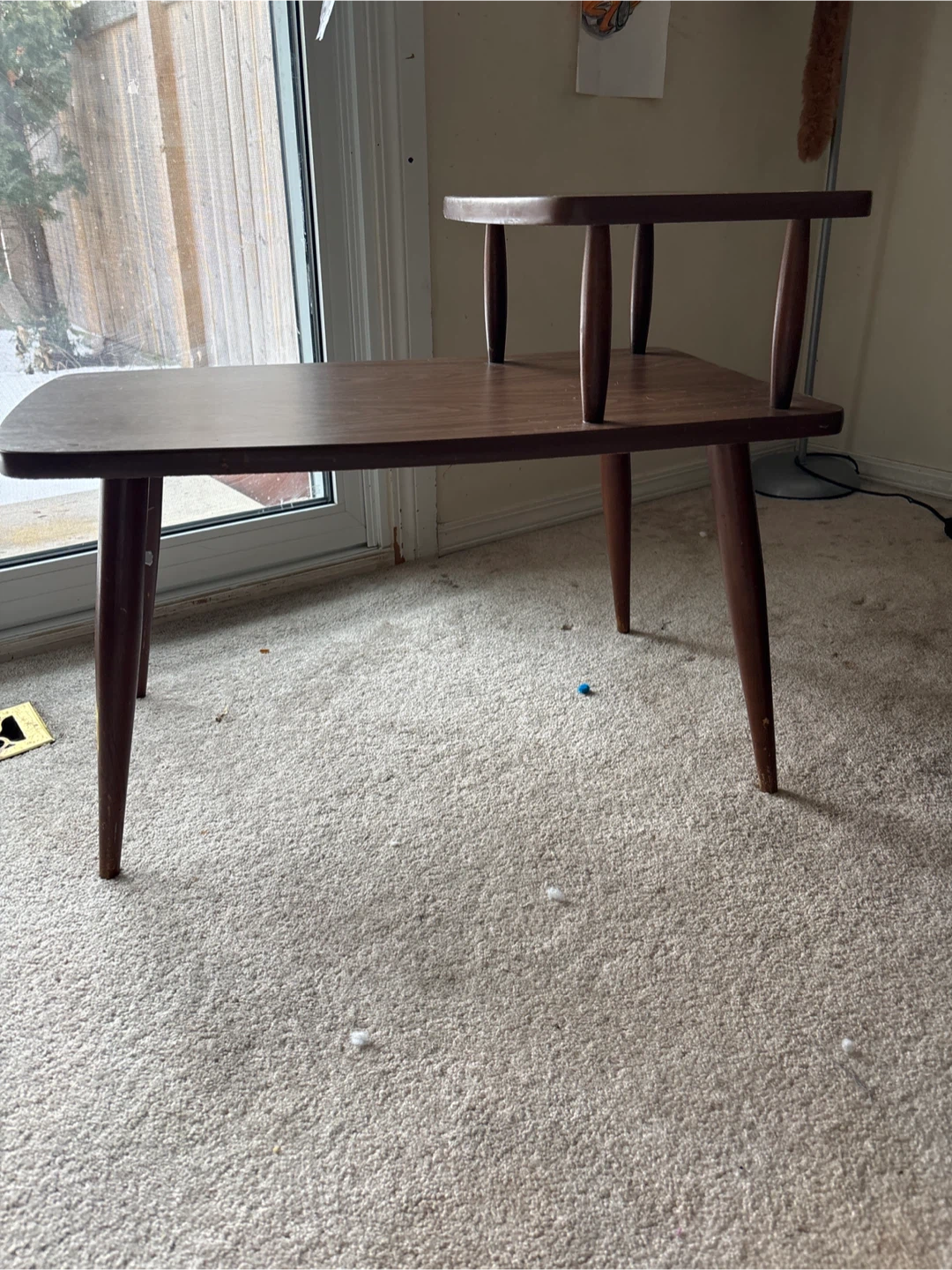 Vintage Two-Tiered End Table - Dark Brown