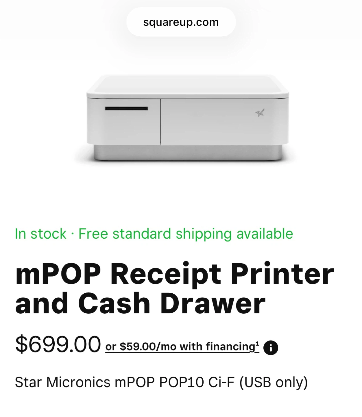 Star Micronics mPOP Receipt Printer and Cash Drawer - photo 5