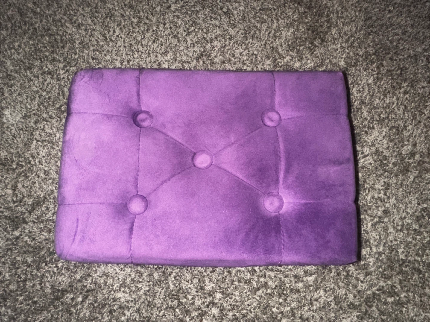 Purple Tufted Ottoman Footrest