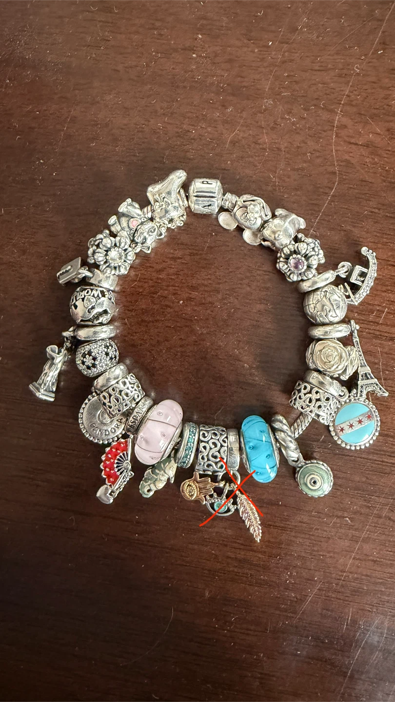 100% Authentic Pandora Charm Bracelet with Multiple Charms