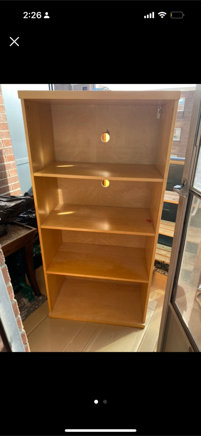 Wooden Bookshelf with 4 Shelves