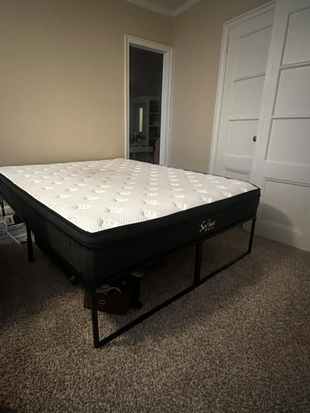 Queen sized Mattress with Metal Bed Frame - photo 3