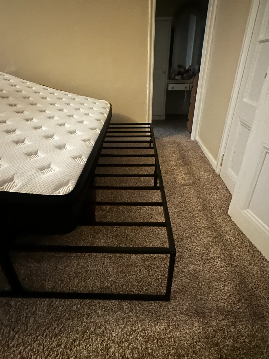 Queen sized Mattress with Metal Bed Frame