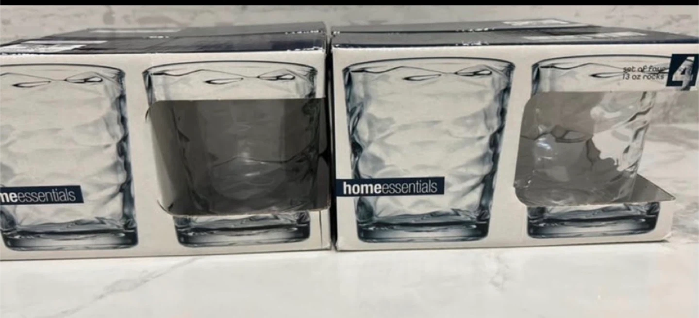 Home essentials brand new glass set (2 boxes - brand new)