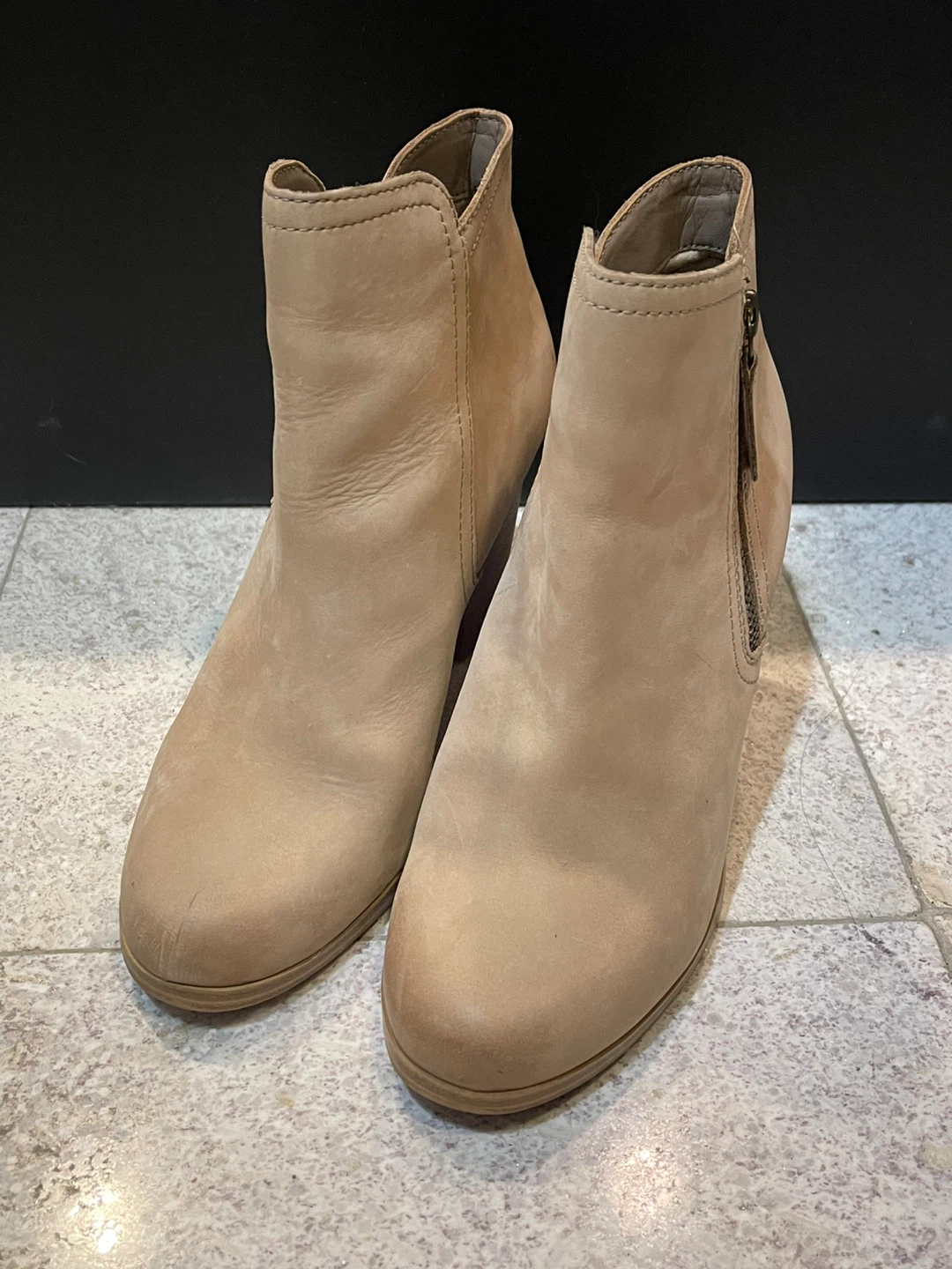 Women's Beige Suede Ankle Boots - photo 2