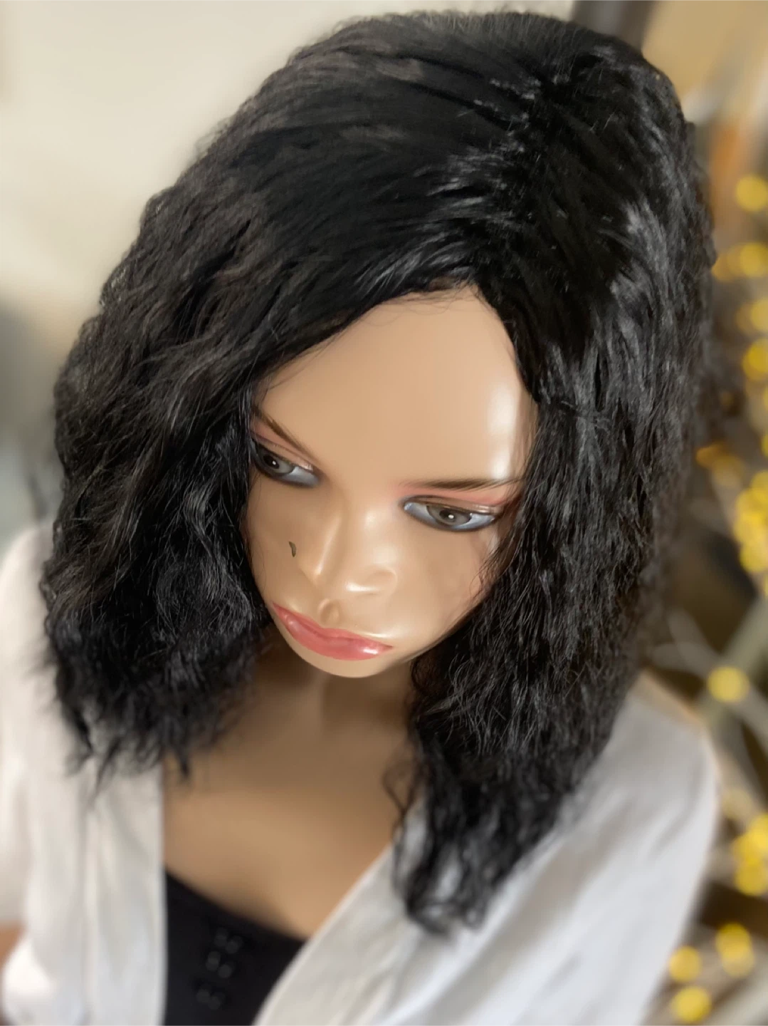 NWOT: Black Medium Length Voluminous Wavy Synthetic Wig - photo 5