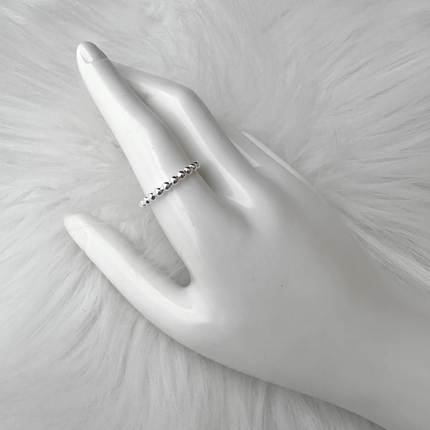 Sterling silver bead ring size 10 - photo 3