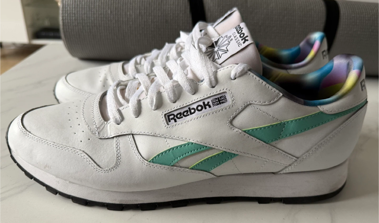 Reebok Classic Leather "Mummy" White Teal Multi-Color Sneakers - photo 5