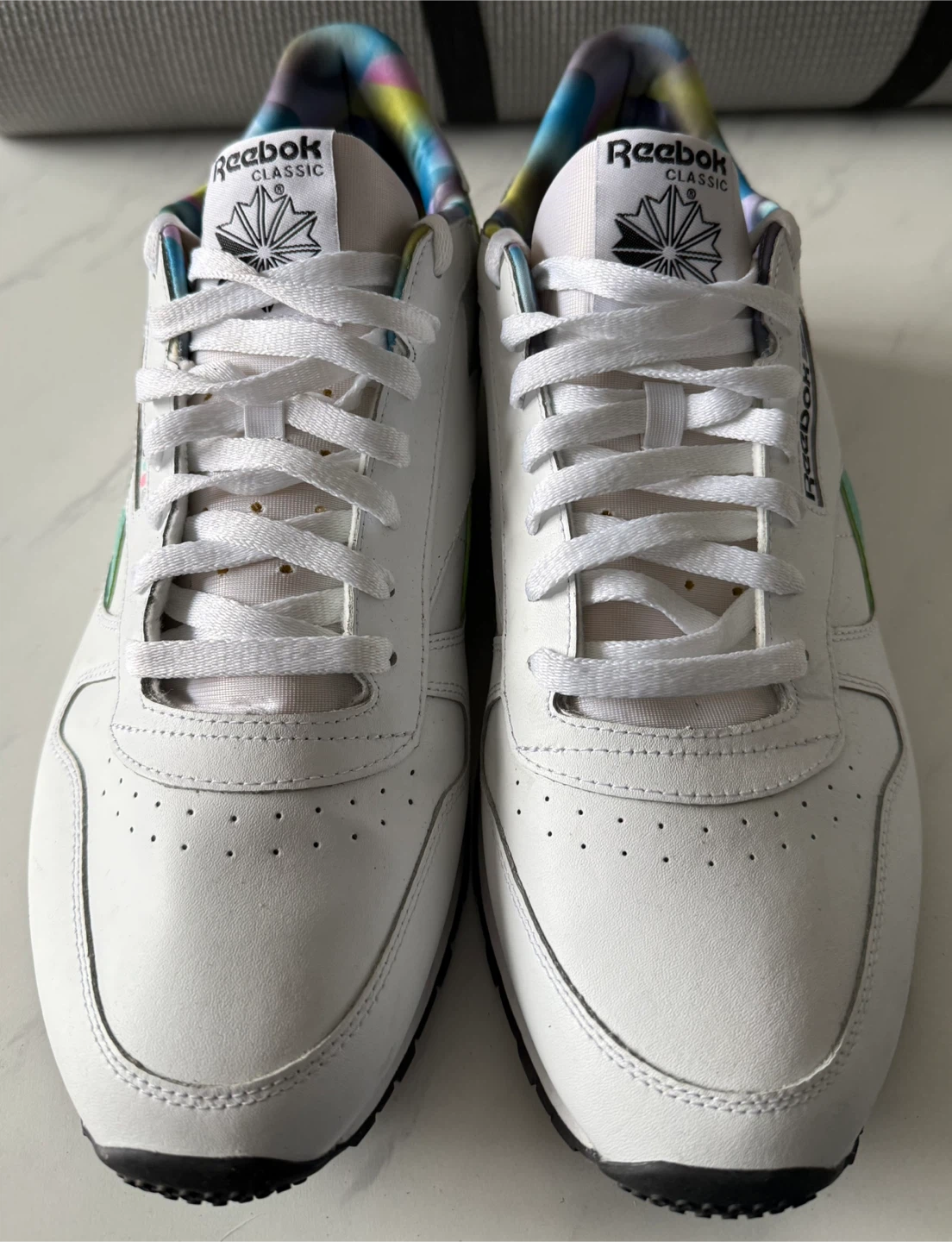 Reebok Classic Leather "Mummy" White Teal Multi-Color Sneakers - photo 4