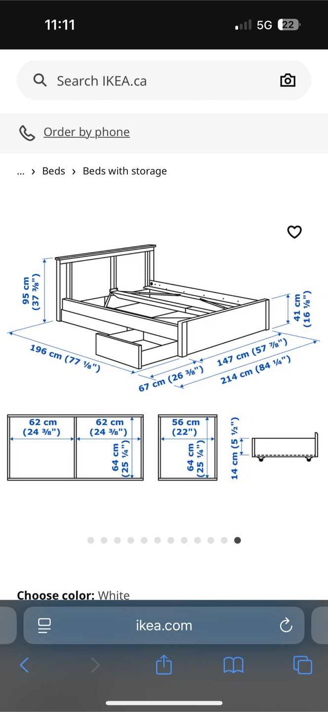 IKEA White Storage Bed Frame - photo 4
