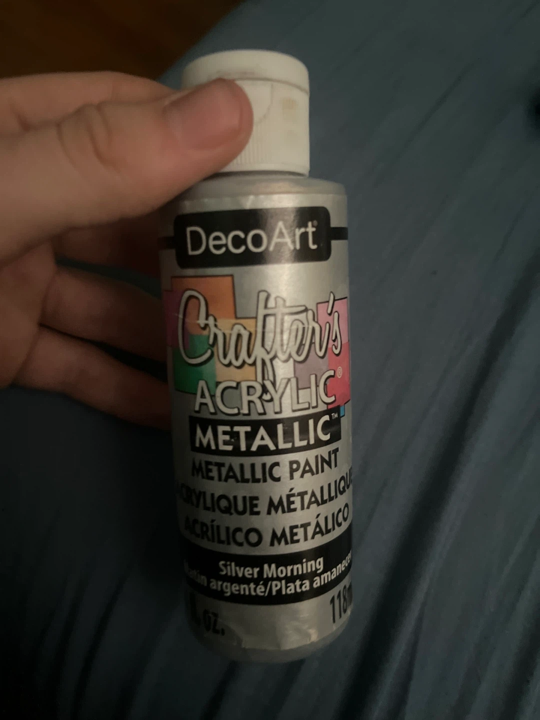DecoArt Crafter's Acrylic Metallic Paint - Silver Morning