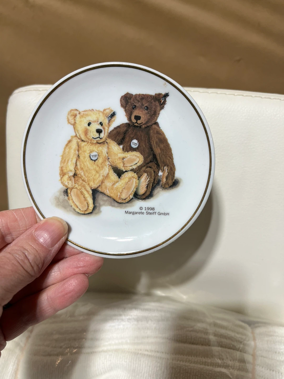 Steiff Mini Porcelain Wall Plate Teddy Bears 1998