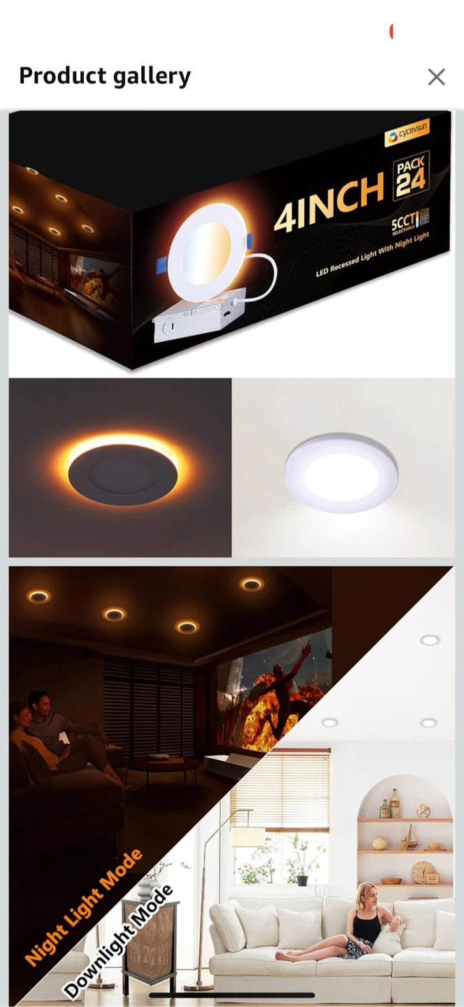 Cyceysun 4-Inch LED Recessed Lights - Pack of 24