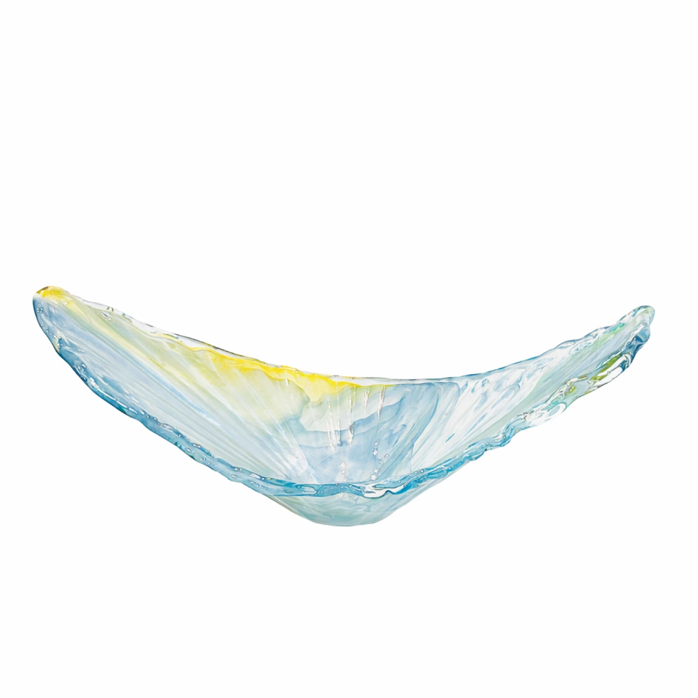 Monumental Cased Art Glass Bowl in Blue & Chartreuse - photo 4