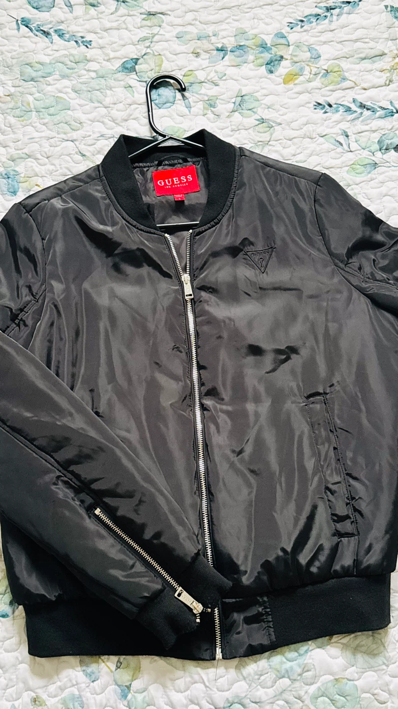 Black Guess Bomber Jacket
