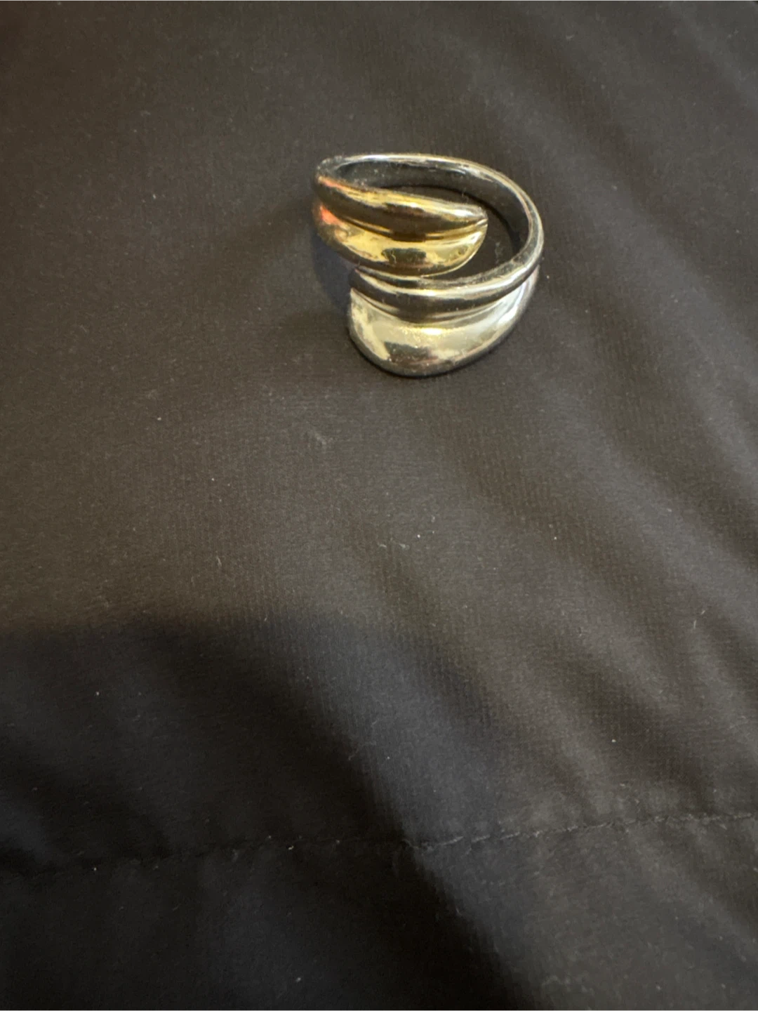 Silver and Gold Tone Swirl Ring