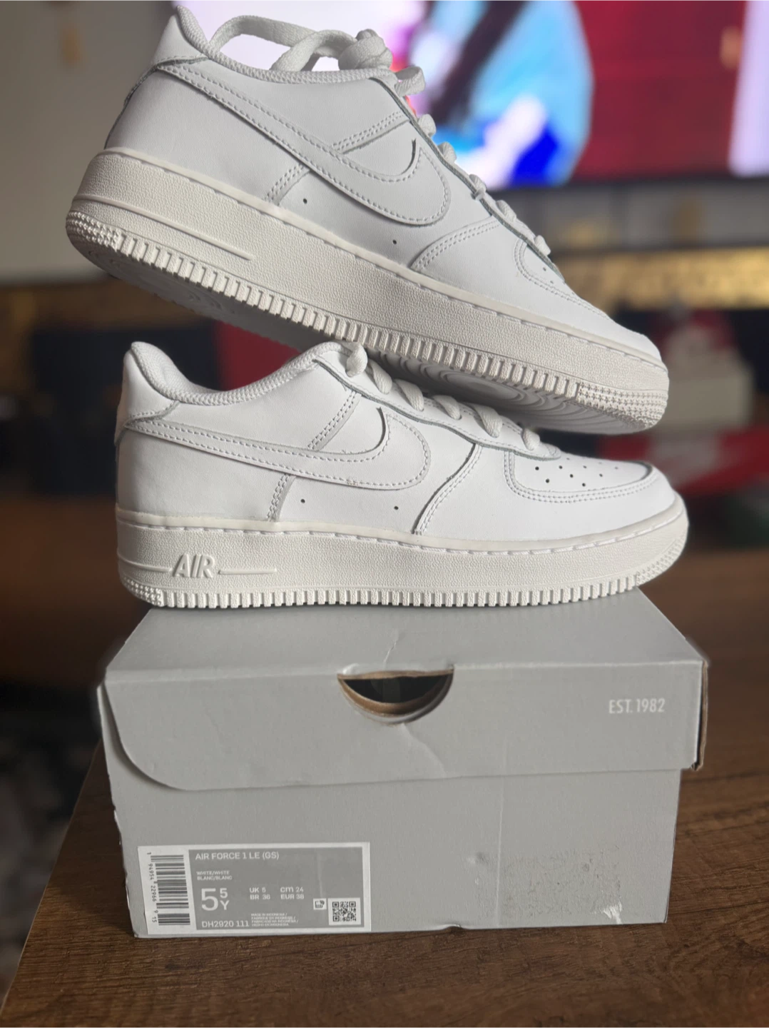 Nike Air Force 1 LE (GS) White Leather Sneakers - photo 2