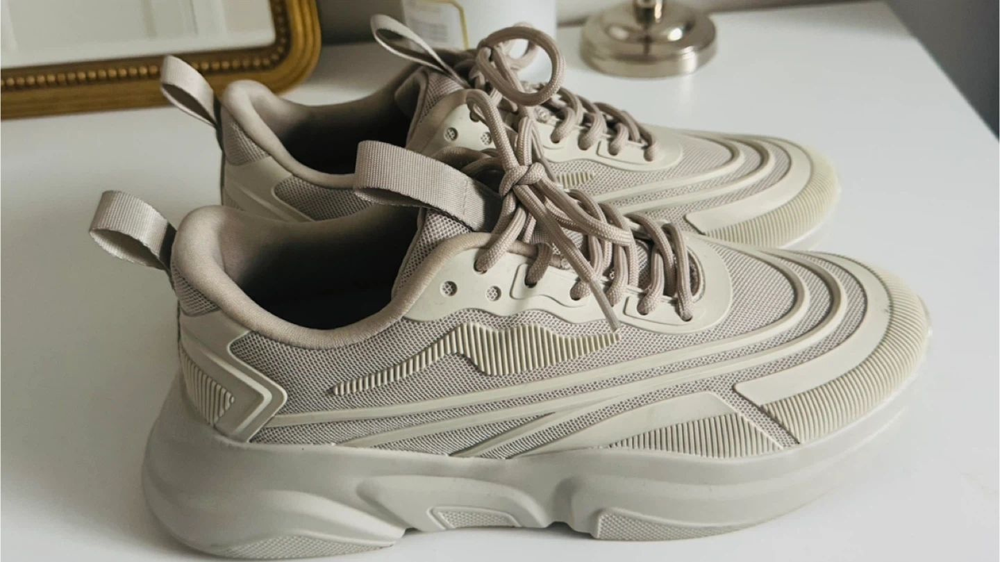 Women's Beige Chunky Sneakers