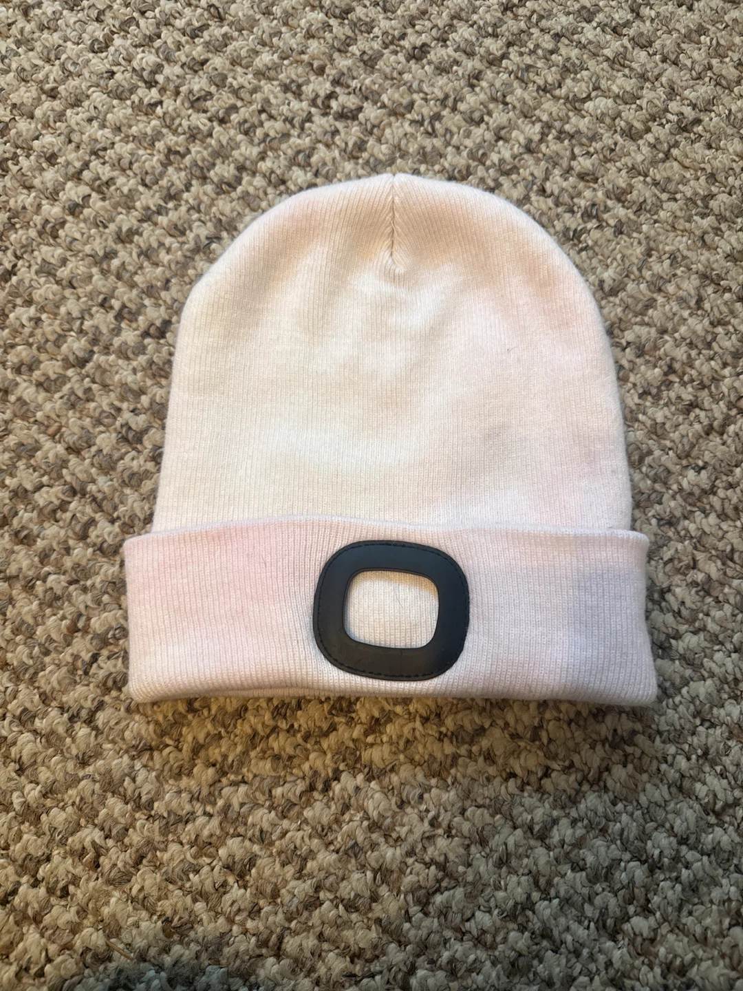 Pink Beanie with Black O Detail
