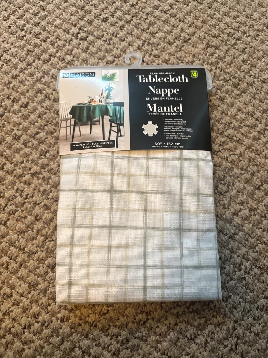 Maison Flannel-Back Tablecloth 60" Round