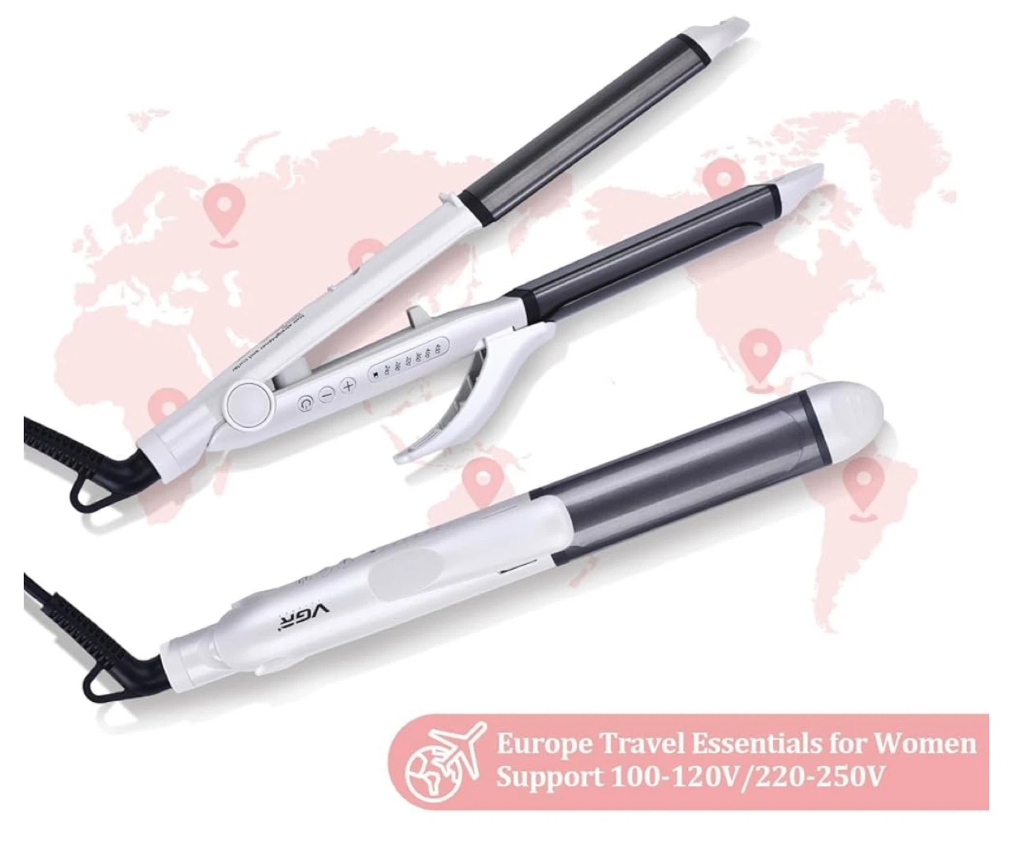 VGR 2-in-1 Hair Curler and Straightener