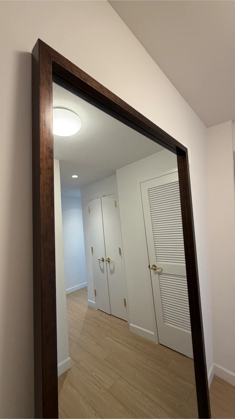 Large Floor Mirror with Dark Wood Frame - photo 2
