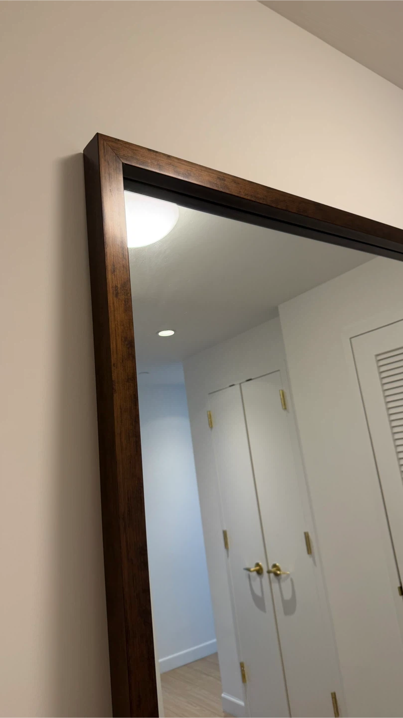 Large Floor Mirror with Dark Wood Frame - photo 3