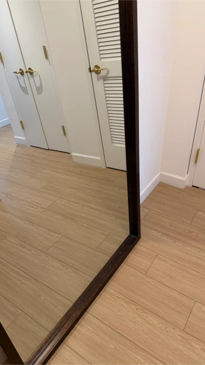 Large Floor Mirror with Dark Wood Frame - photo 5