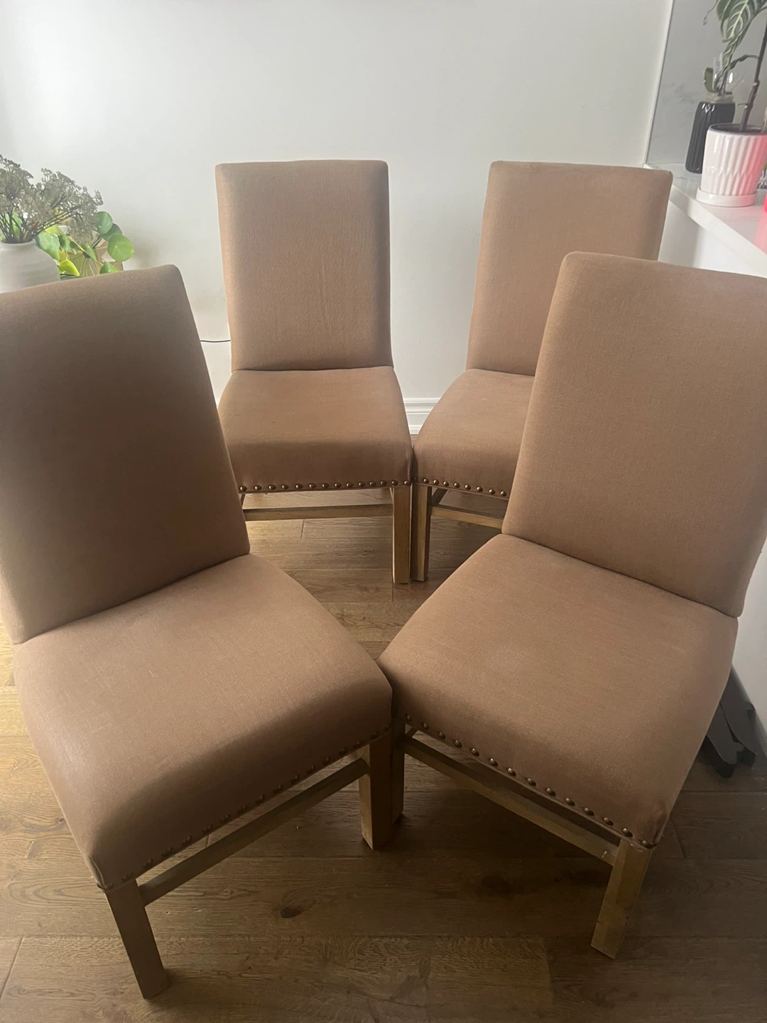 Restoration Hardware: 4 Upholstered Dining Chairs
