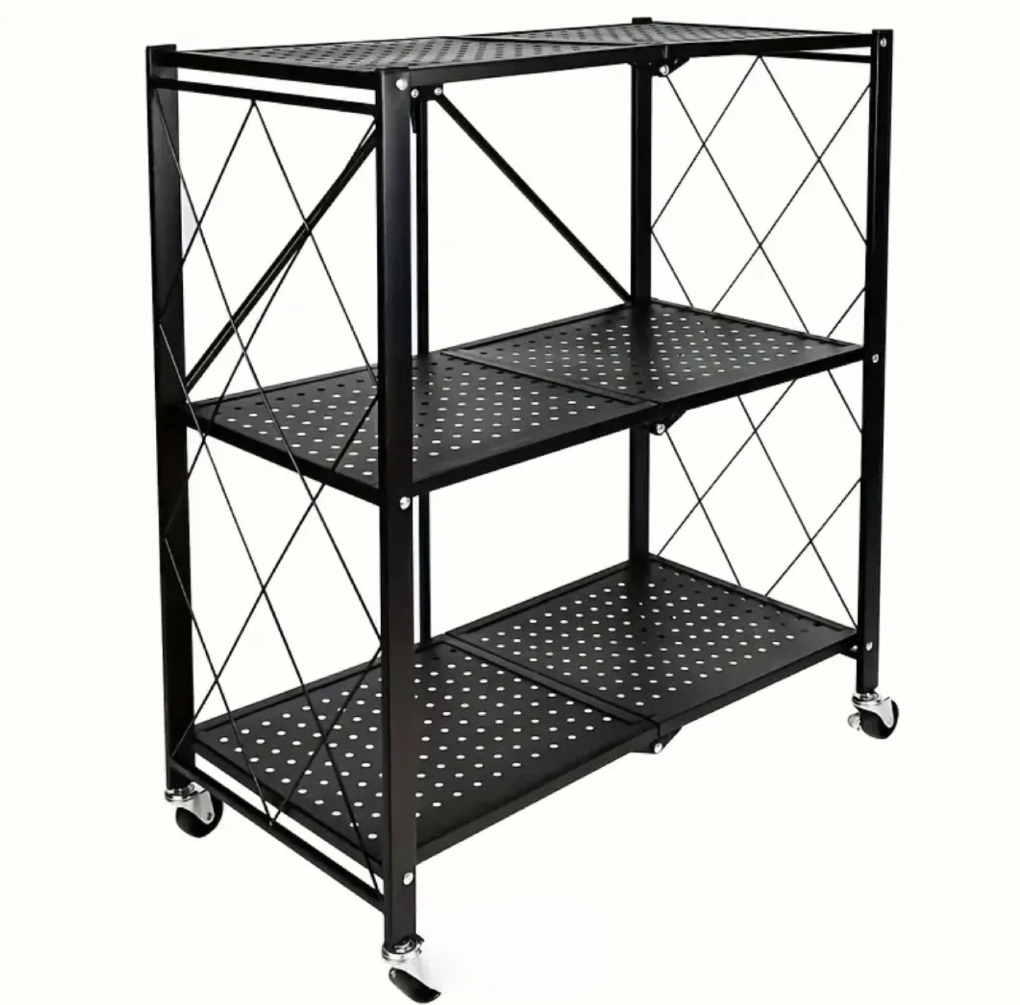 3-Tier Rolling Metal Kitchen Storage Rack/ Utility Cart - photo 3