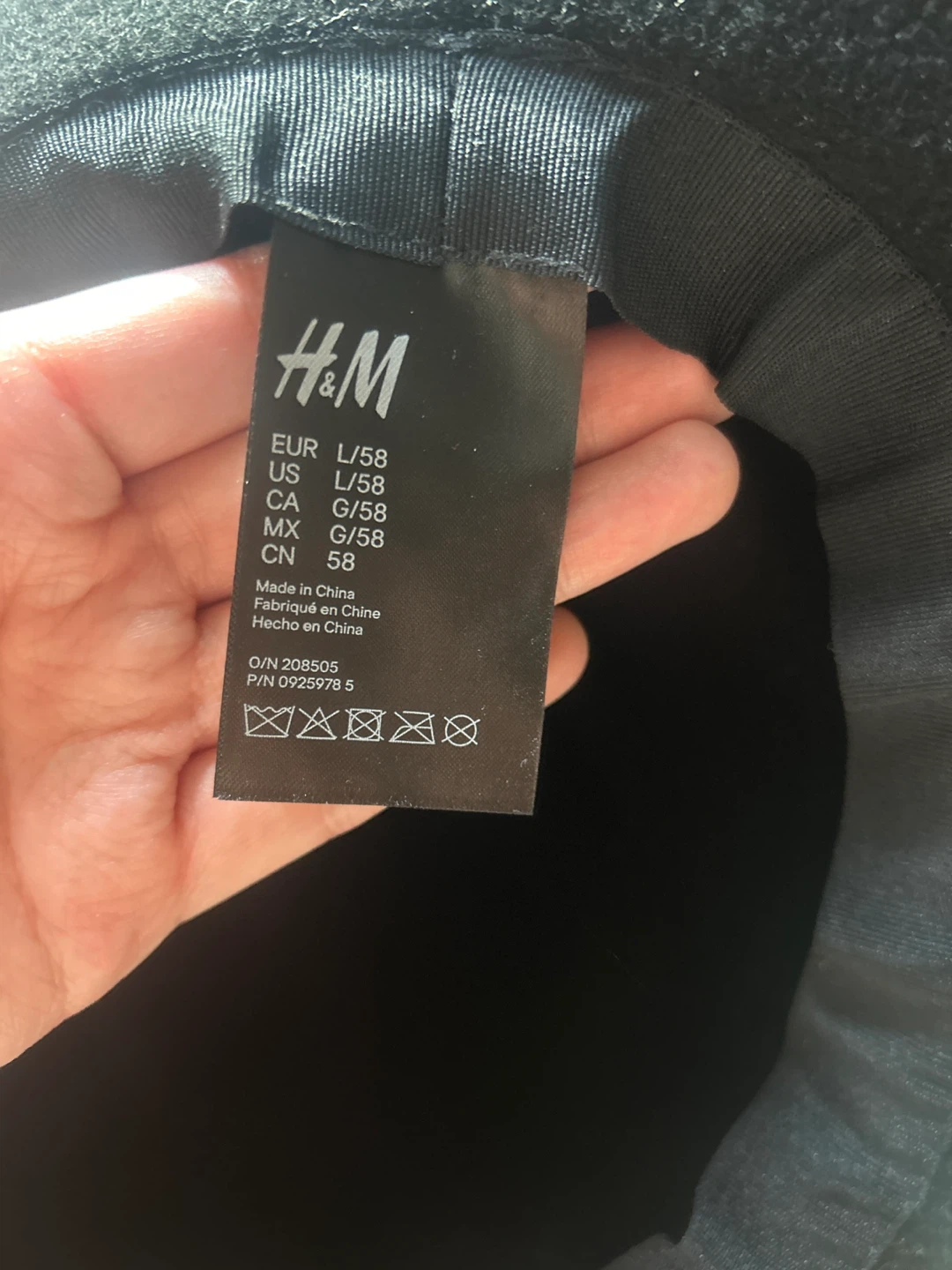 H&M Black Fedora Hat Size L/58 - photo 4