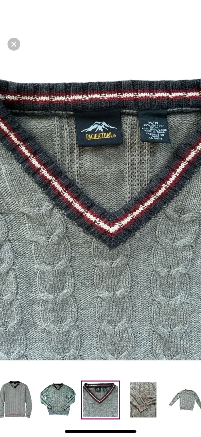 Pacific Trail V-Neck Cable Knit Sweater - Medium - photo 5