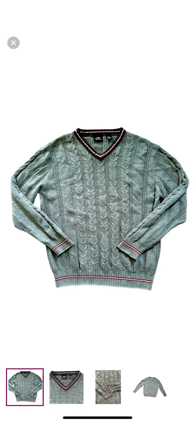 Pacific Trail V-Neck Cable Knit Sweater - Medium - photo 2