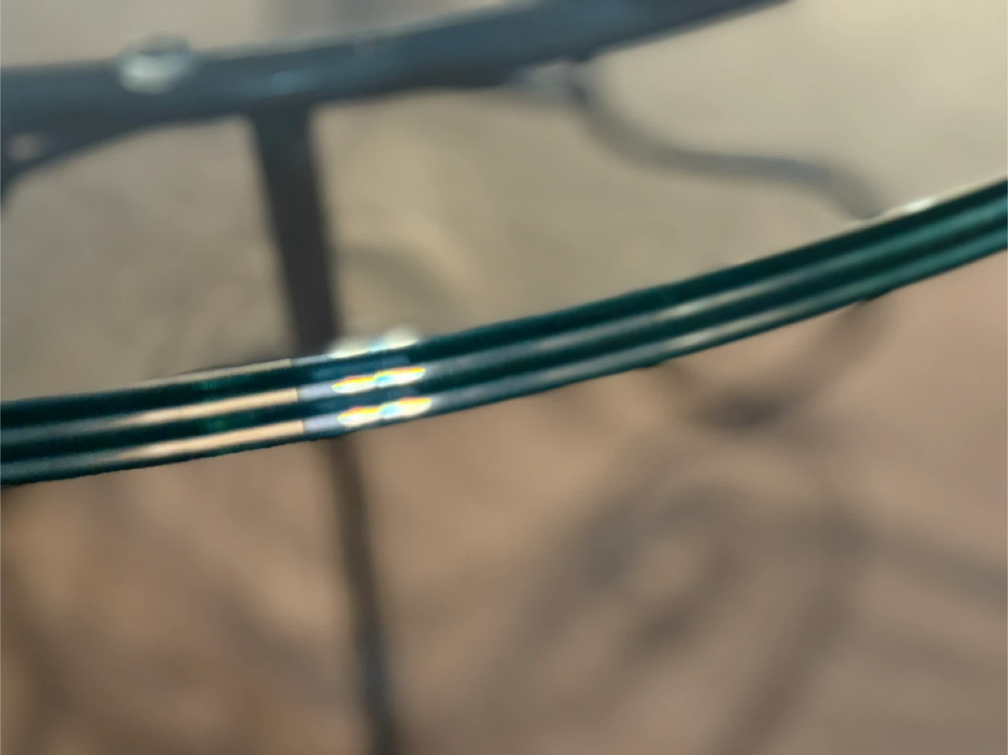 Round Glass Top Dining Table with Ornate Metal Base