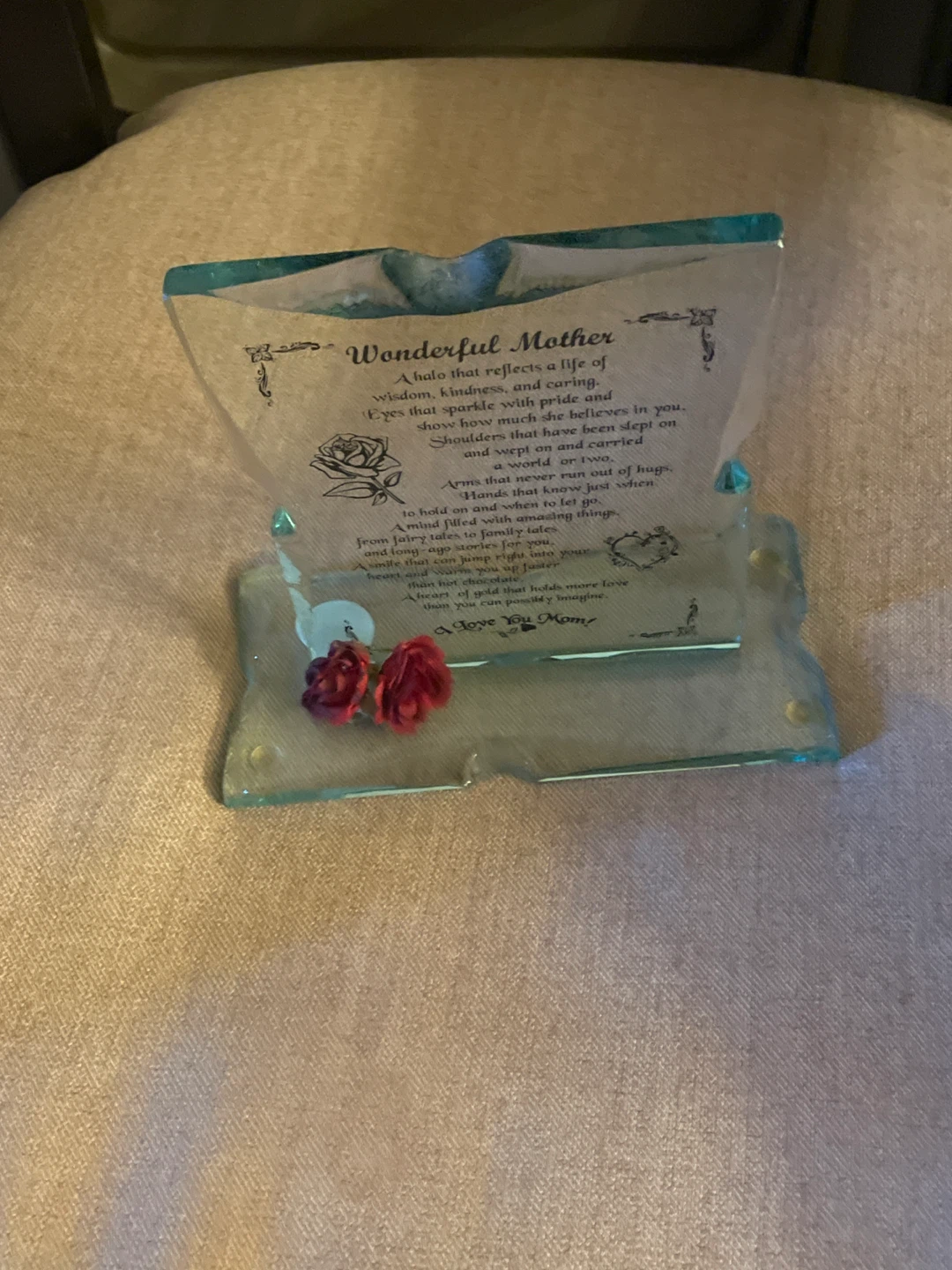 Wonderful Mother Glass Poem Display - photo 2