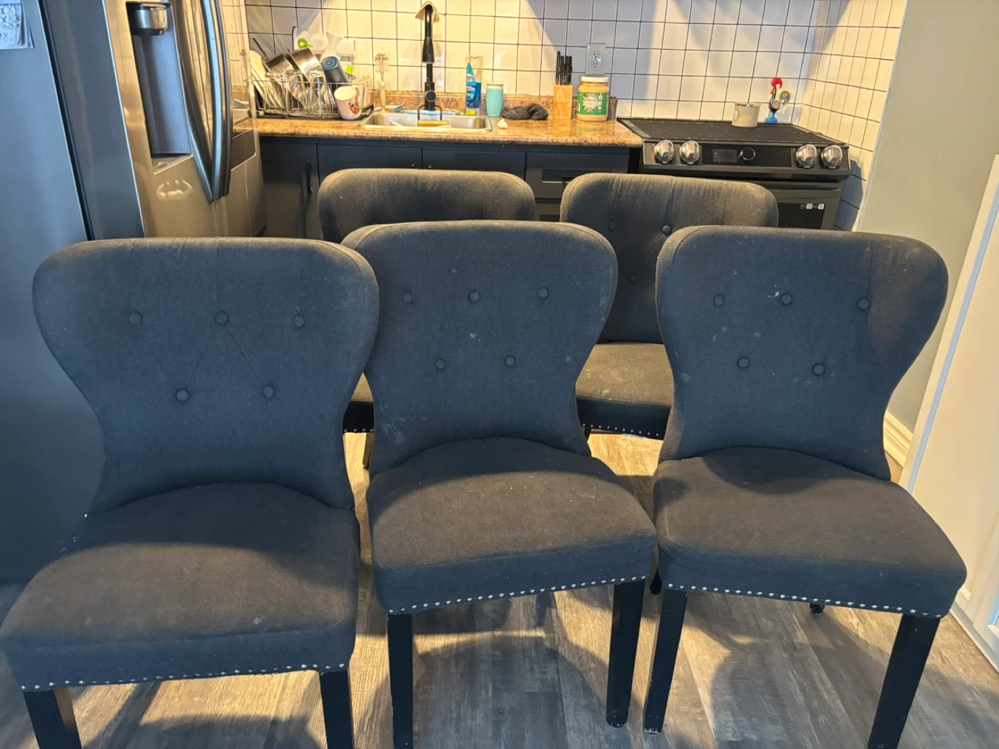 Set of  5 Upholstered Dining Chairs
