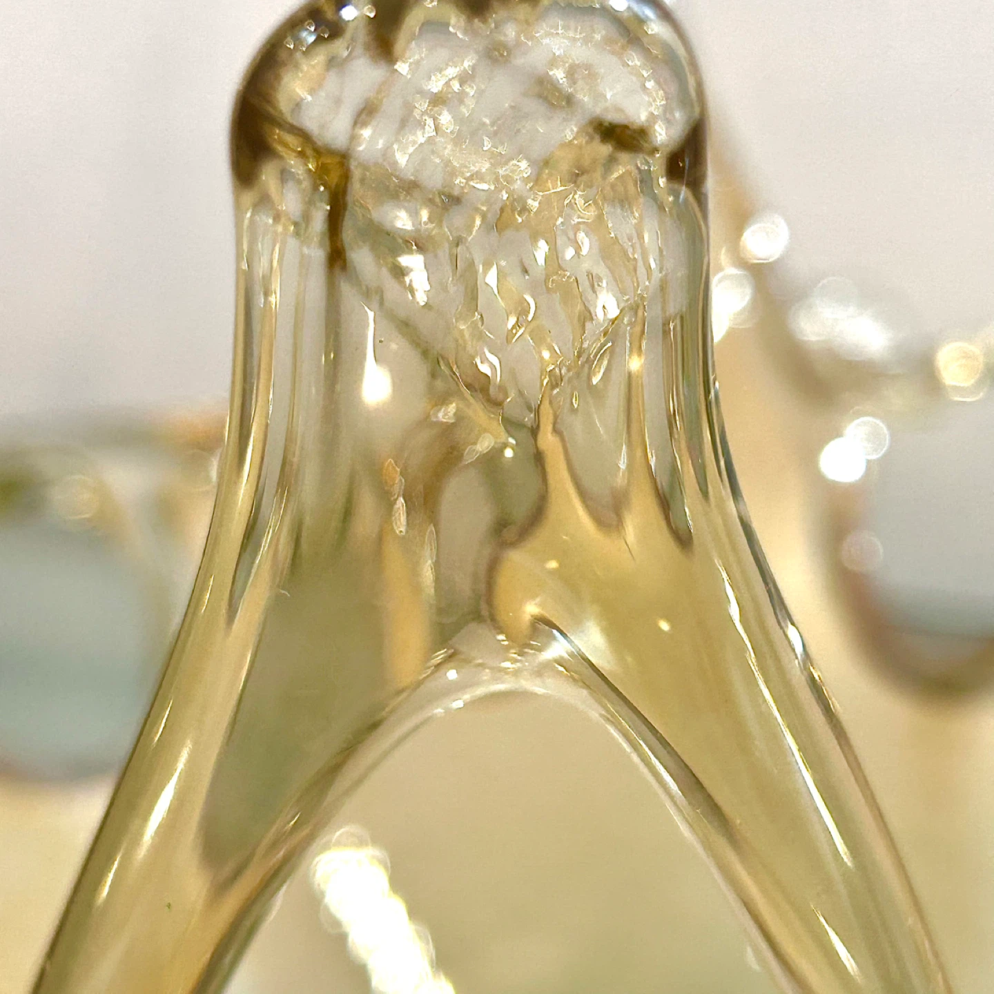 Hand-Blown Art Glass Set (Amber/Champagne) “Splash/Starburst” - photo 5