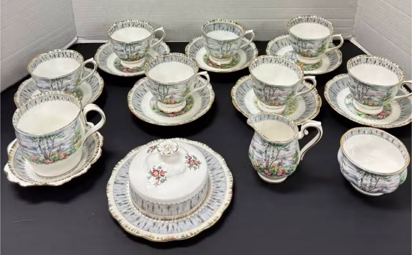 Royal Albert Silver Birch Pattern Tea Set