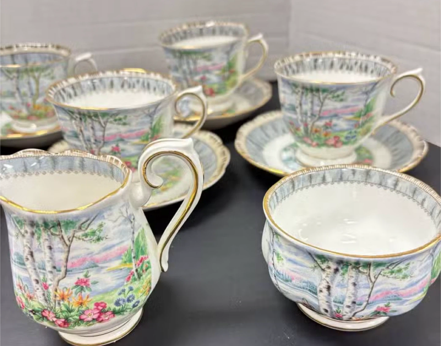 Royal Albert Silver Birch Pattern Tea Set - photo 3
