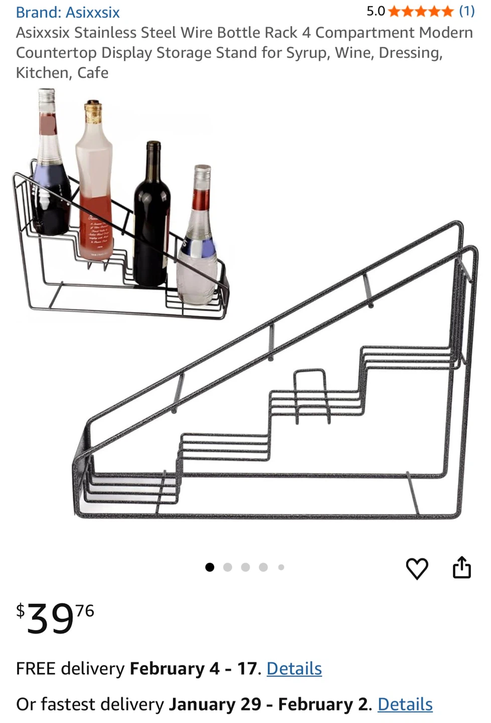 Asixxsix Stainless Steel Wire Bottle Rack
